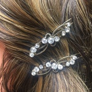 Two Rhinestone Barrettes